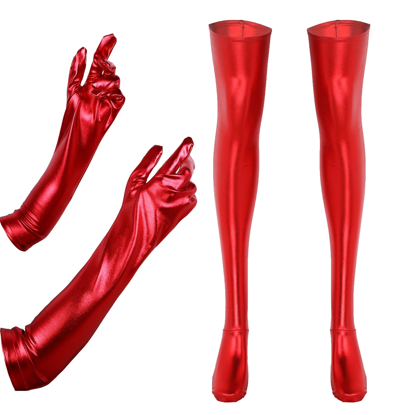 Shiny Gloves & Stockings Set - Sissy Lux