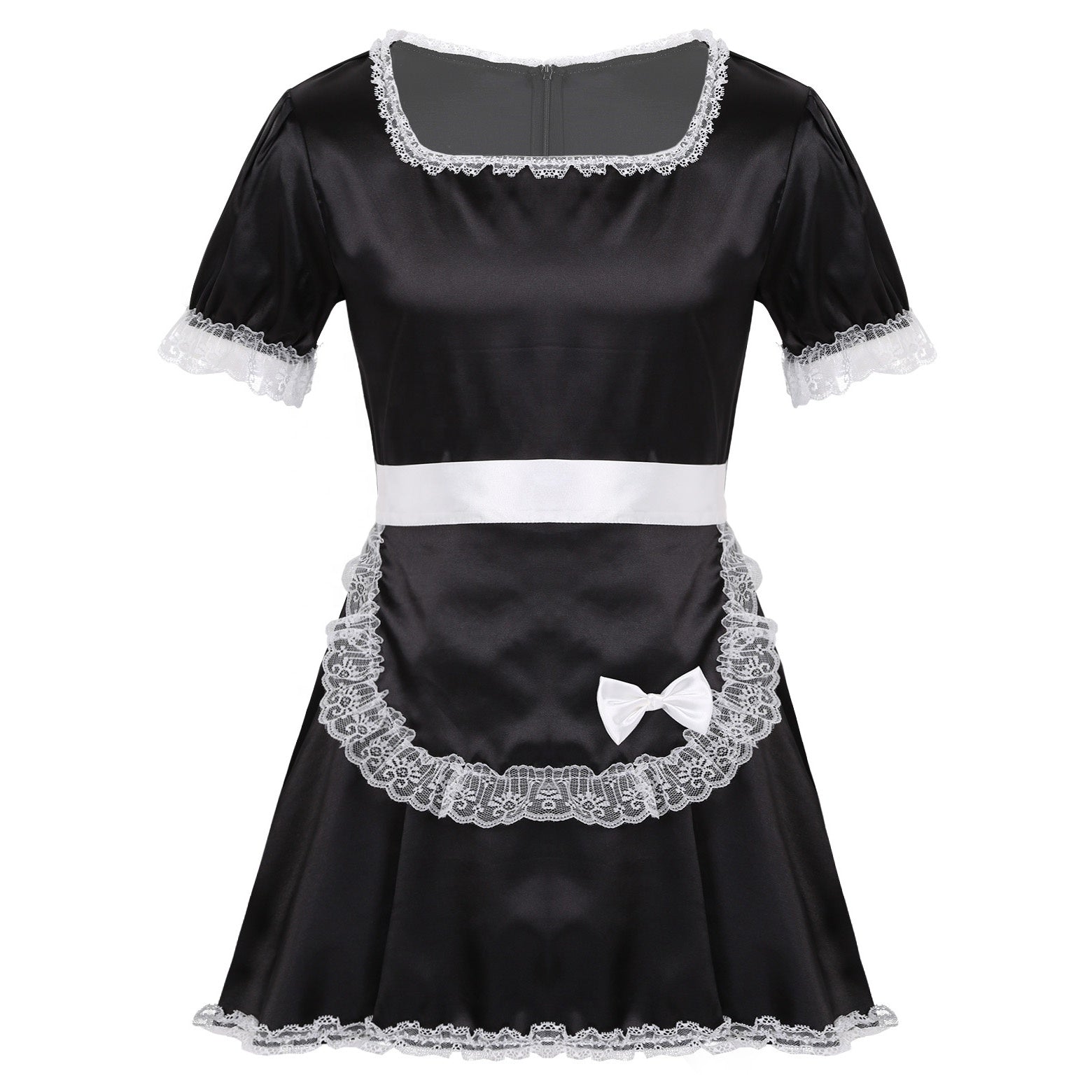 Sissy Maid Satin Dress with Apron - Sissy Lux