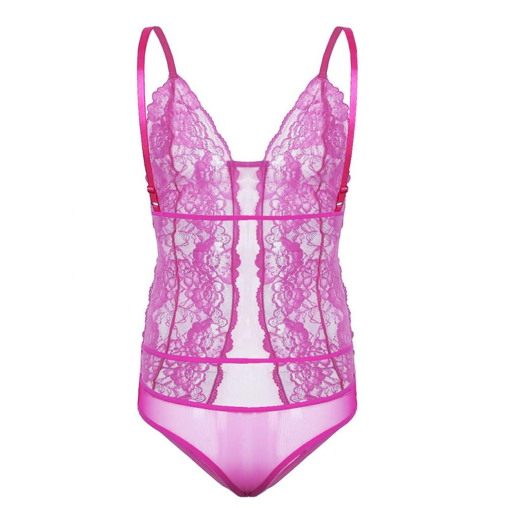 Sheer Lace Bodysuit - Sissy Lux