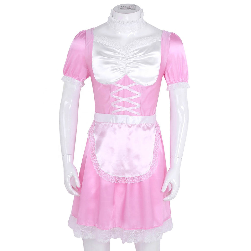Sissy French Maid Dress w/ Choker and Headband - Sissy Lux