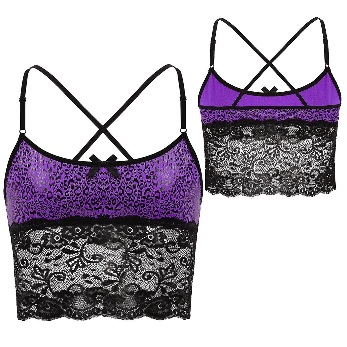 Leopard Print Lace Tank Top - Sissy Lux