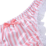 Load image into Gallery viewer, Satin Striped Ruffled Panties - Sissy Lux
