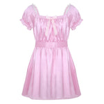Load image into Gallery viewer, Short Sleeve Satin Sissy Dress - Sissy Lux
