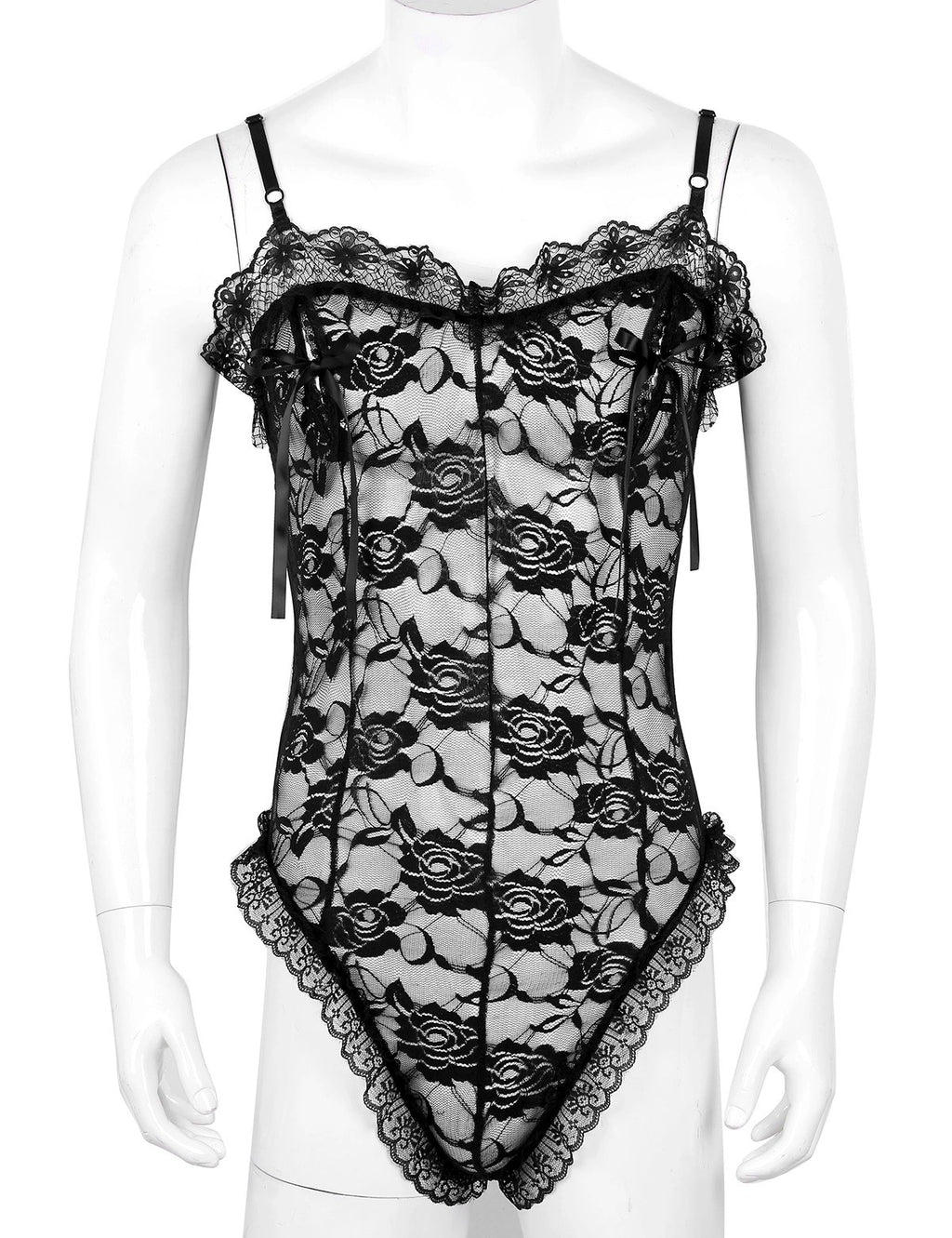 See Through Lace Bodysuit - Sissy Lux