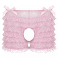 Open Crotch Frilly Ruffled Boxers - Sissy Lux