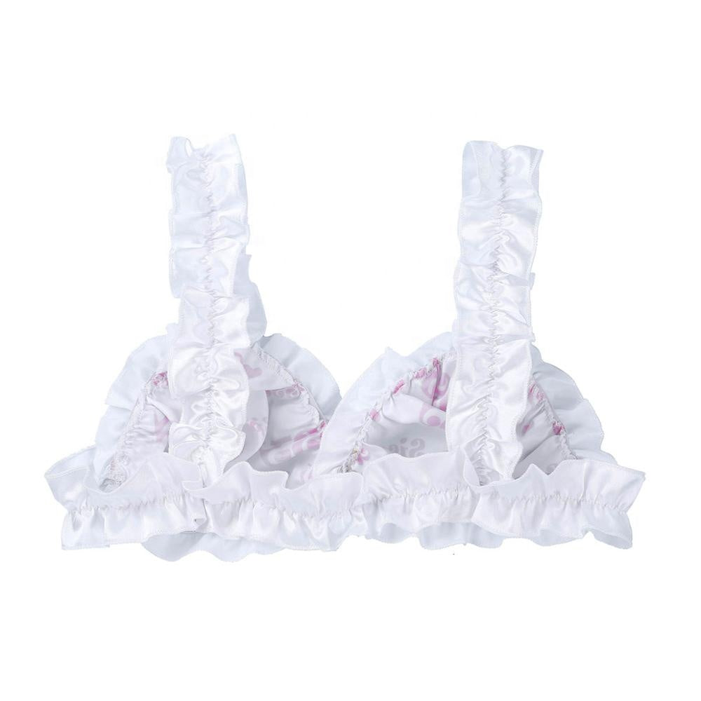 Ruffled Satin Sissy Bra - Sissy Lux