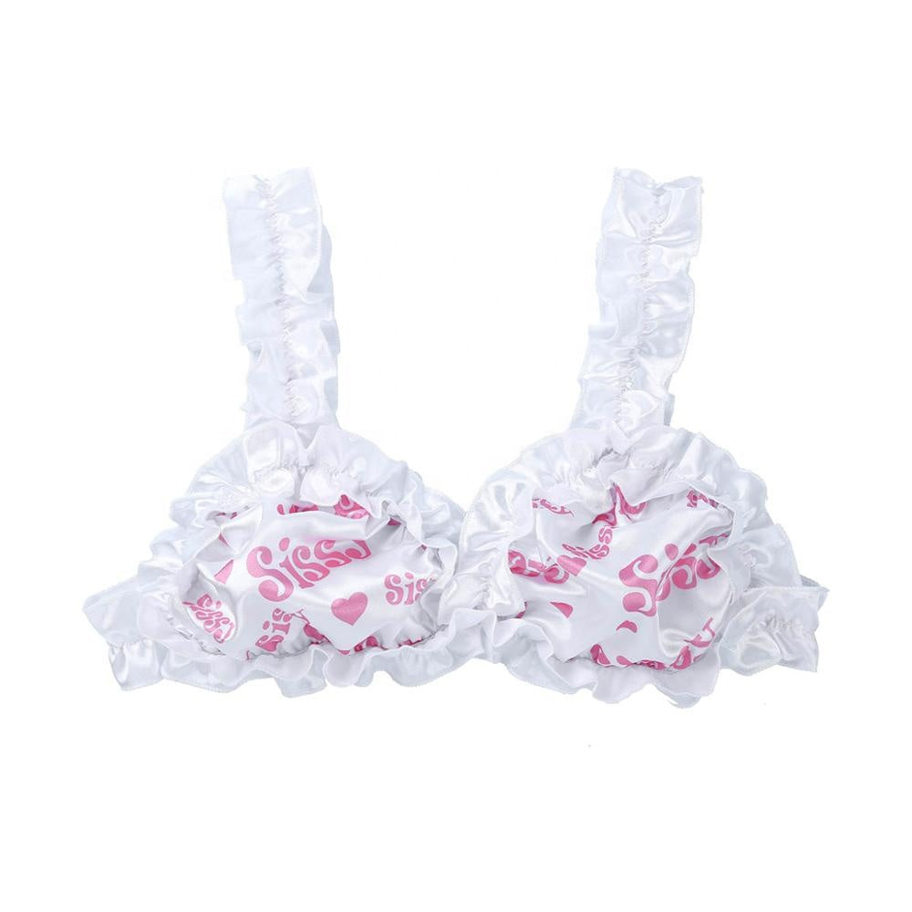 Ruffled Satin Sissy Bra - Sissy Lux
