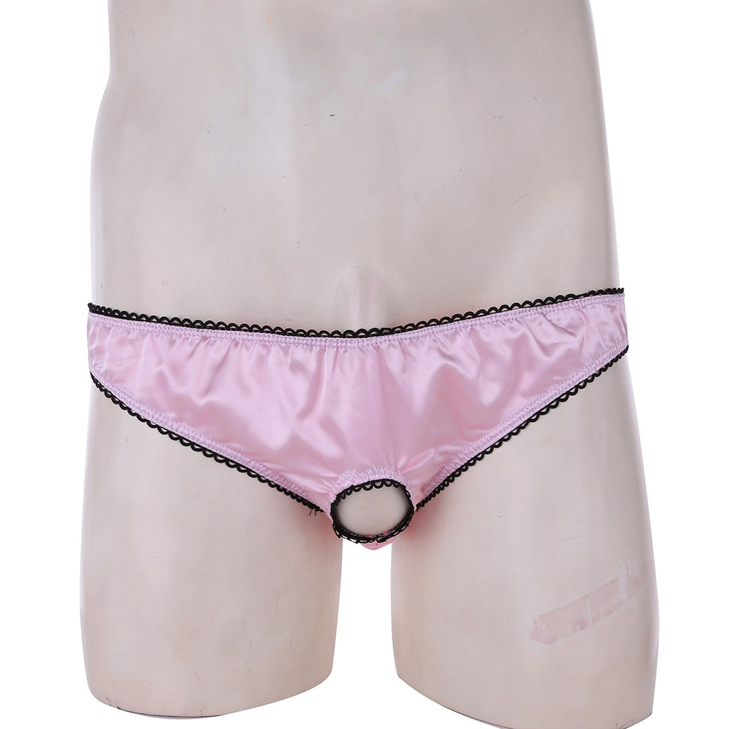 Open Front Satin Bikini - Sissy Lux