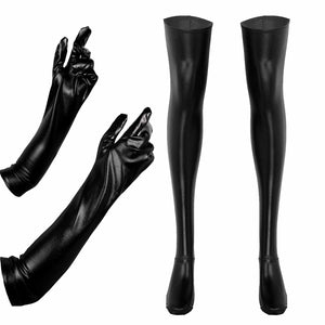 Shiny Gloves & Stockings Set - Sissy Lux