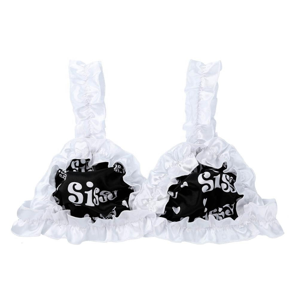 Ruffled Satin Sissy Bra - Sissy Lux