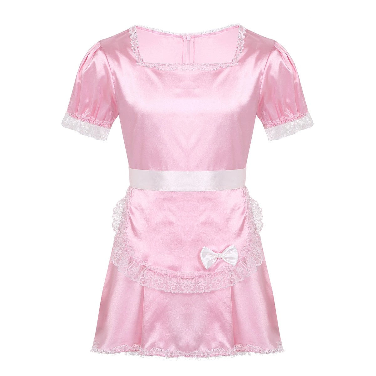 Sissy Maid Satin Dress with Apron - Sissy Lux