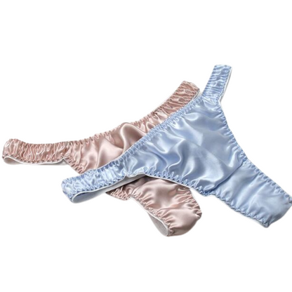 100% Pure Silk Thong (Set of 2) - Sissy Lux