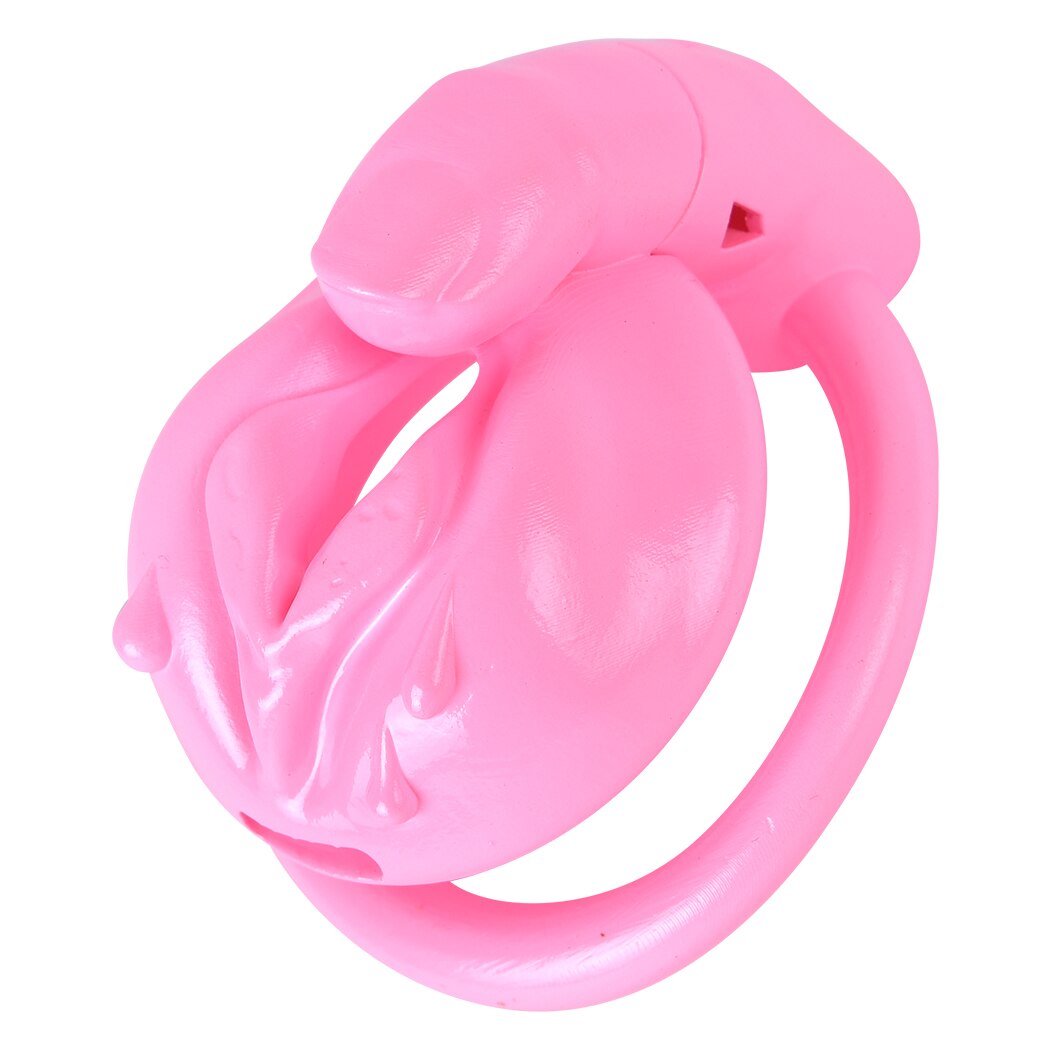 Pink Piggy Sissy Chastity Cage - Lock Away Your Naughty Clitty in Cute Denial!