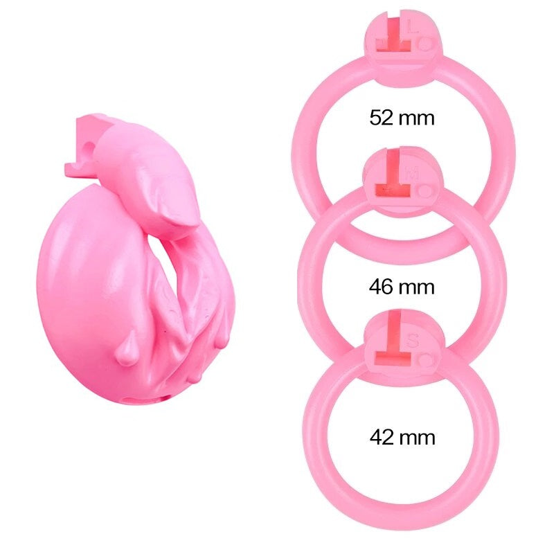Pink Piggy Sissy Chastity Cage - Lock Away Your Naughty Clitty in Cute Denial!