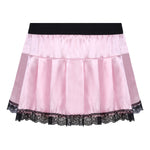Load image into Gallery viewer, Pink Satin &amp; Lace Sissy Skirt - Sissy Lux
