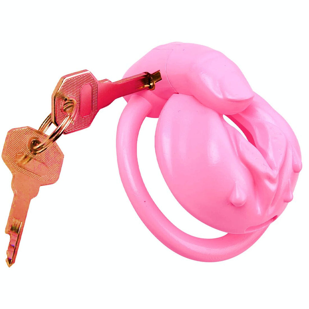 Pink Piggy Sissy Chastity Cage - Lock Away Your Naughty Clitty in Cute Denial!