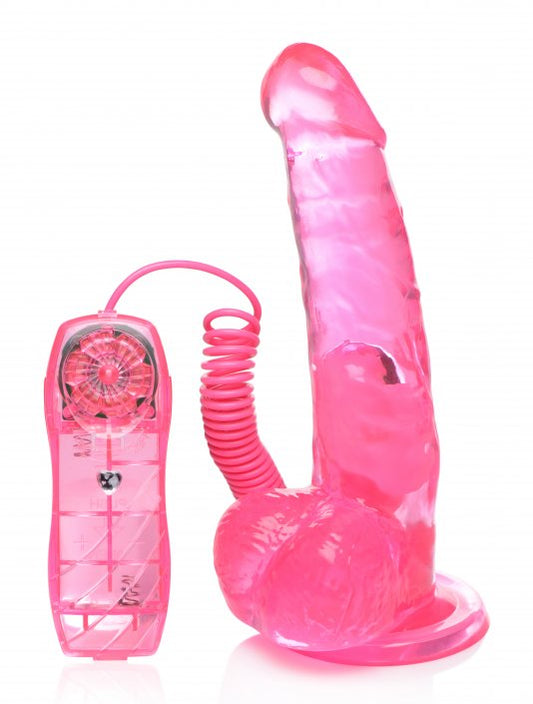 Soft Pink Jelly Vibrating Dildo With Suction Cup