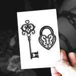 Load image into Gallery viewer, Chastity Lock and Key Temporary Tattoo - Sissy Lux
