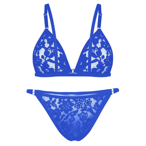 Transparent Lace Bra & Bikini Lingerie Set