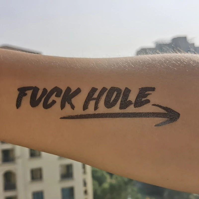"Fuck Hole" Temporary Tattoo - Sissy Lux