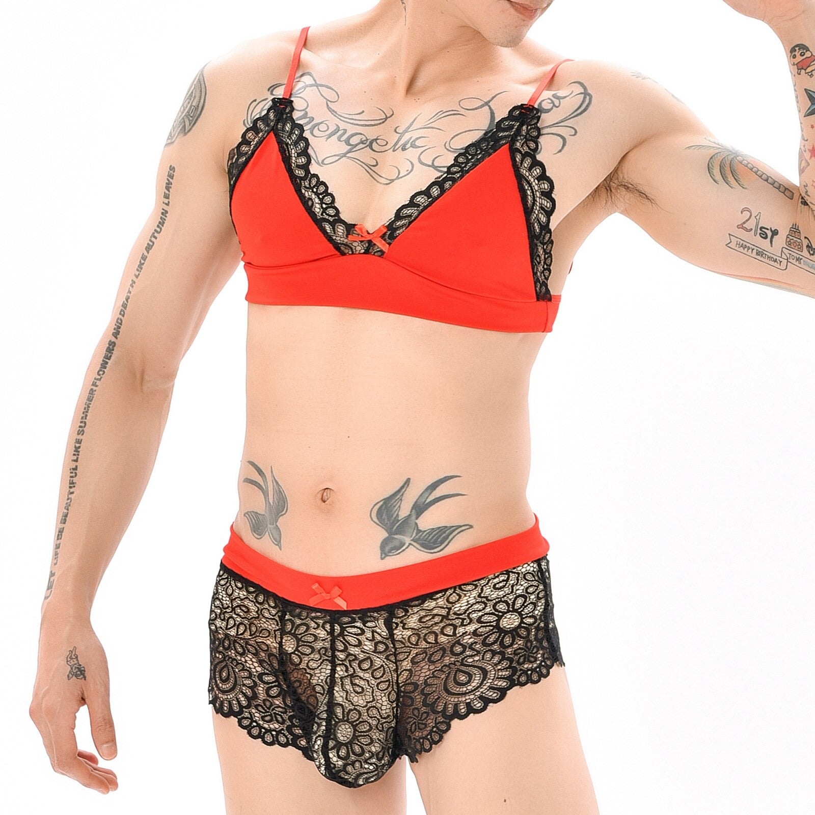 Sissy Lace Bra & Boxers Lingerie Set