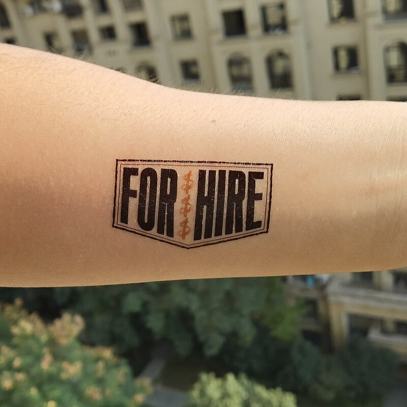 "For Hire" Temporary Tattoo - Sissy Lux
