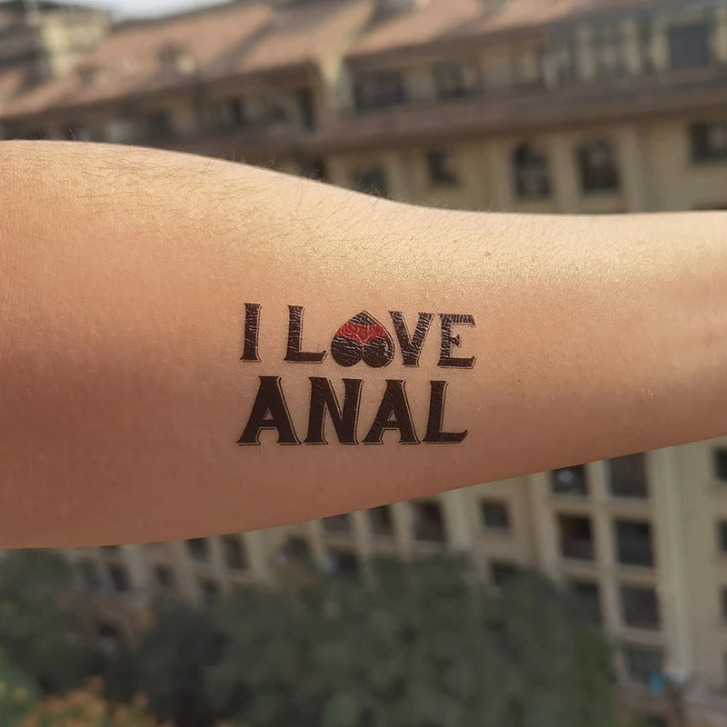 "I Love Anal" Temporary Tattoo - Sissy Lux