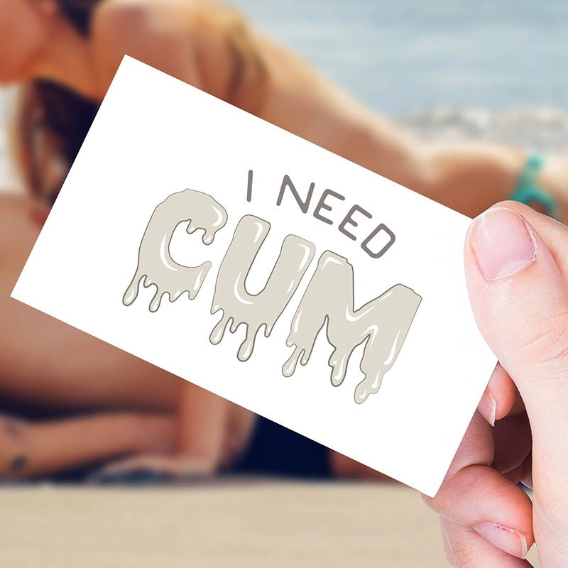 "I Need Cum" Temporary Tattoo - Sissy Lux