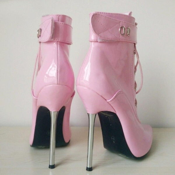 Lockable Ankle Strap Boots - Sissy Lux