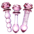 Sissy Toys - Glass Rose Dildo Set - Sissy Lux