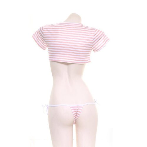 Cute Sissy Striped Bikini - Sissy Lux