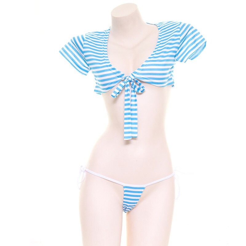 Cute Sissy Striped Bikini - Sissy Lux
