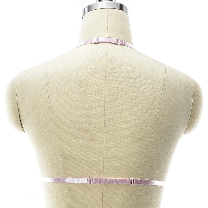 Pink Ruffles Sexy Sissy Harness Bra - Sissy Lux