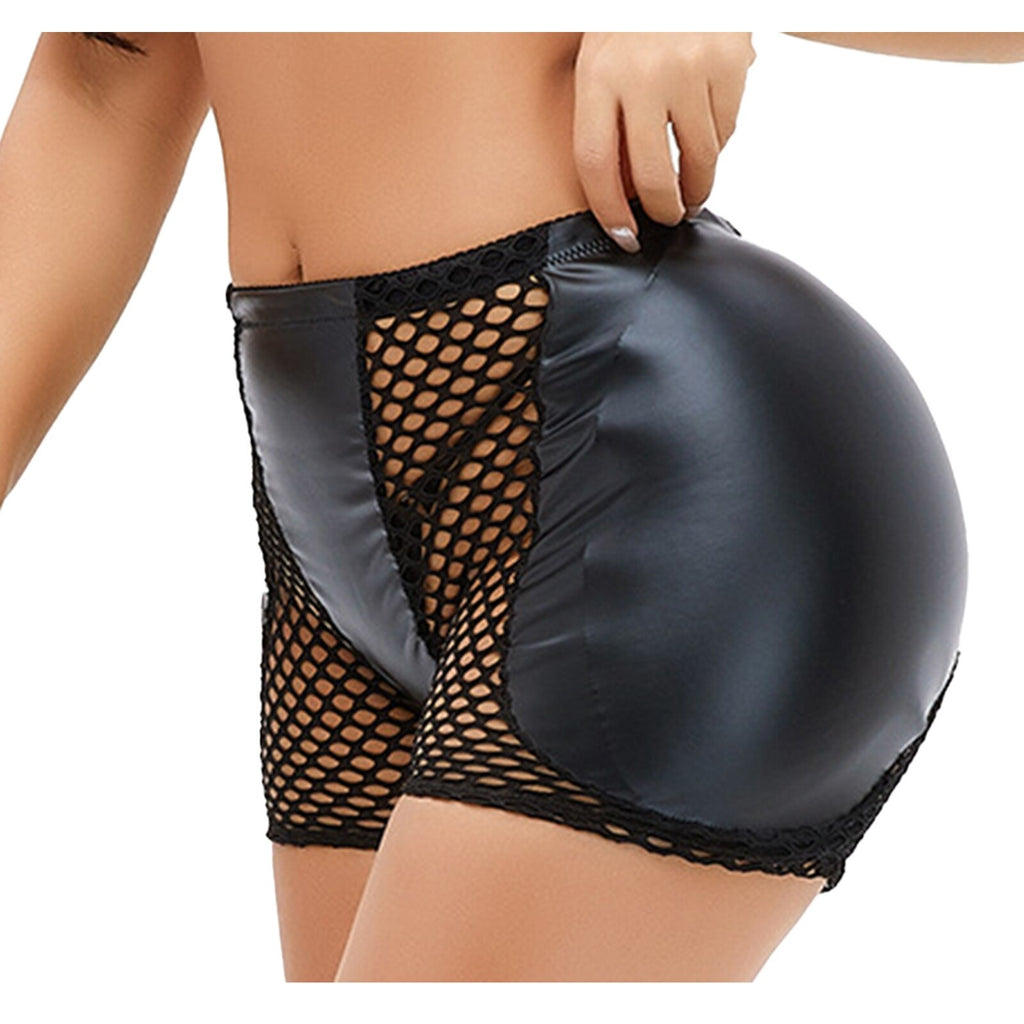 Super SLUT Leather Shorts With Pads Shapewear - Sissy Lux
