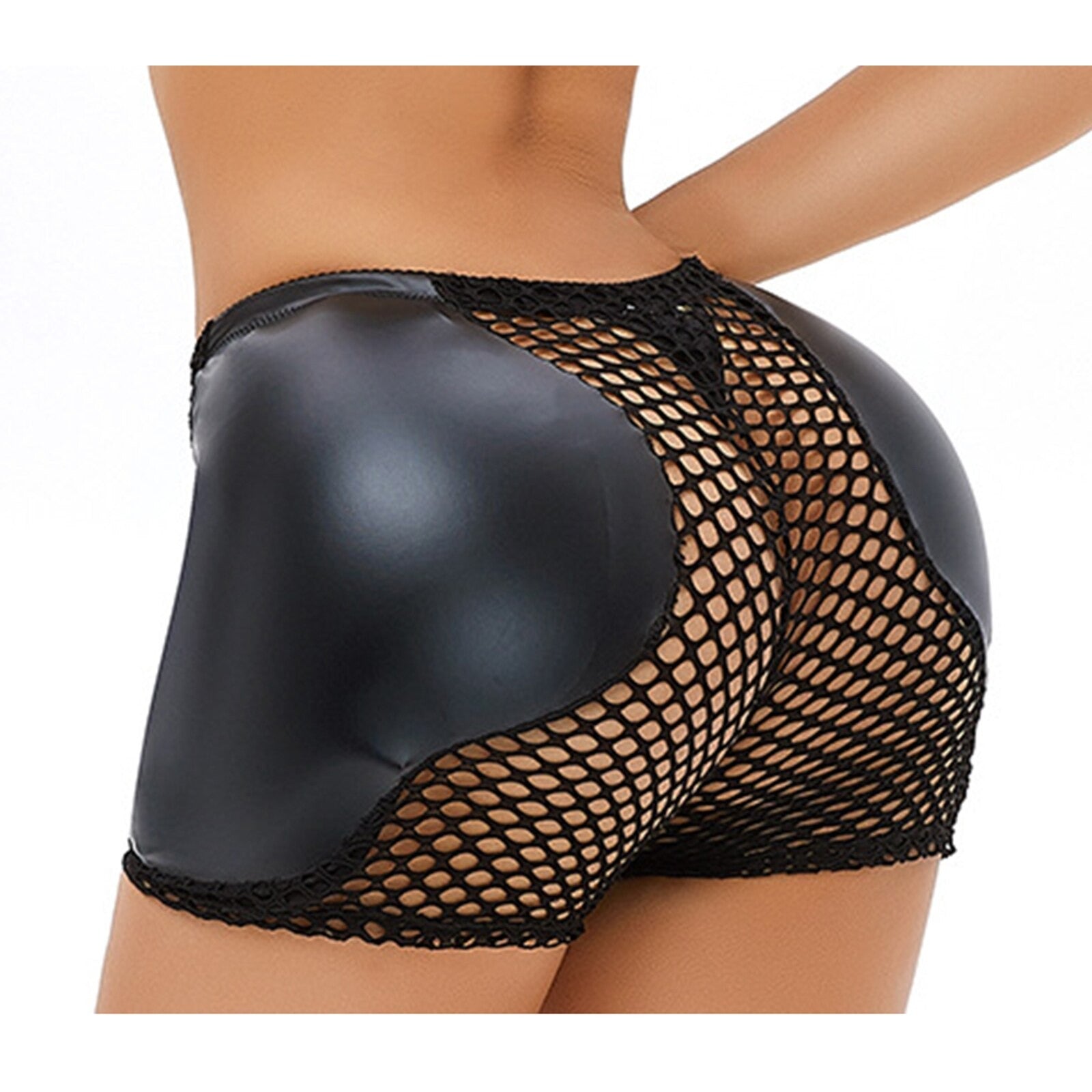 Super SLUT Leather Shorts With Pads Shapewear - Sissy Lux