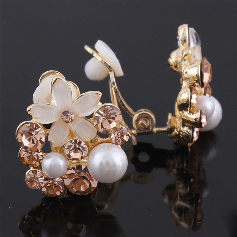 Faux Pearl Flower Sissy Earrings - Sissy Lux