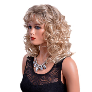Medium Ombre Curly Wig with Bangs - Sissy Lux