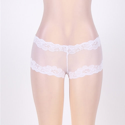 Floral Lace Mesh Panties - Sissy Lux