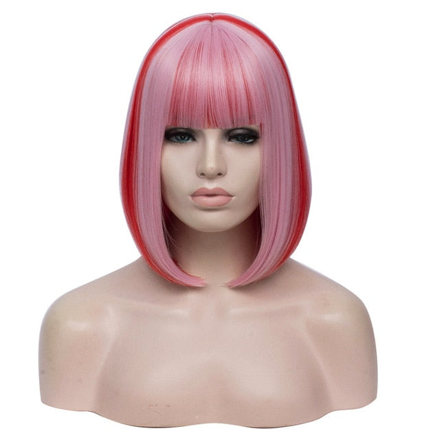 Two-Tone Straight Short Wig with Bangs - Sissy Lux