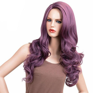 Long Purple Wavy Wig - Sissy Lux