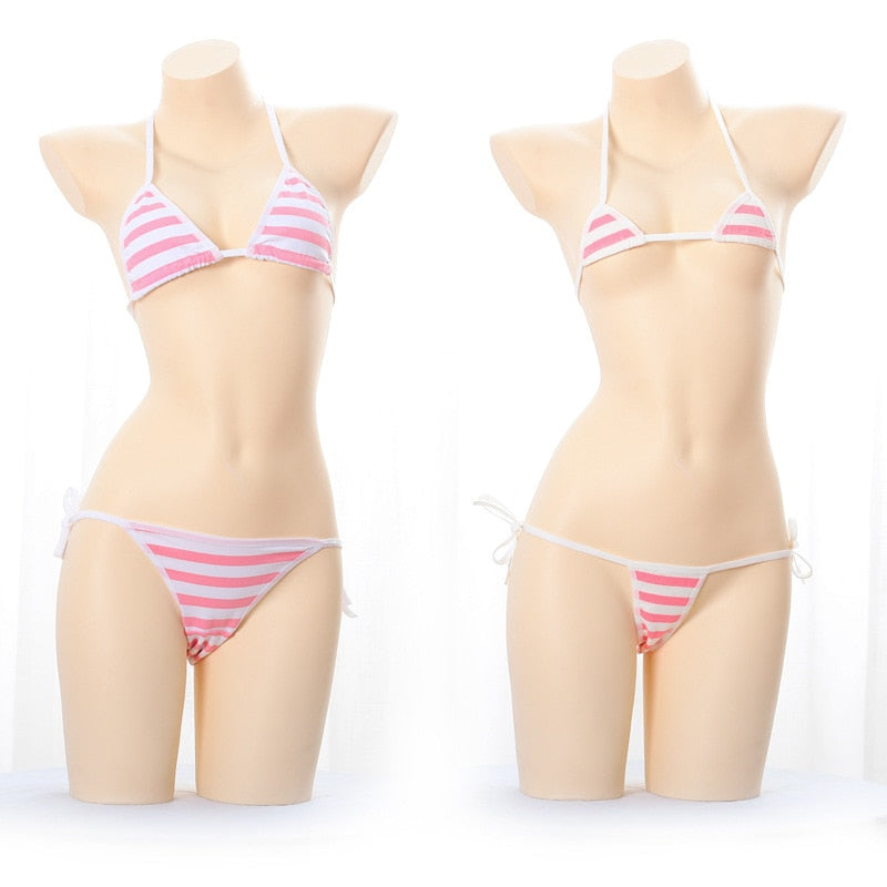 Cute Sissy Striped Bikini - Sissy Lux