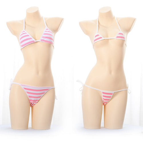 Cute Sissy Striped Bikini - Sissy Lux