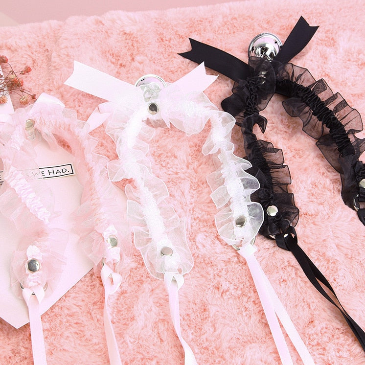 Sissy Slave Bow Knot Bell Choker - Sissy Lux