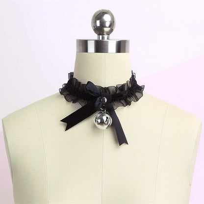 Sissy Slave Bow Knot Bell Choker - Sissy Lux