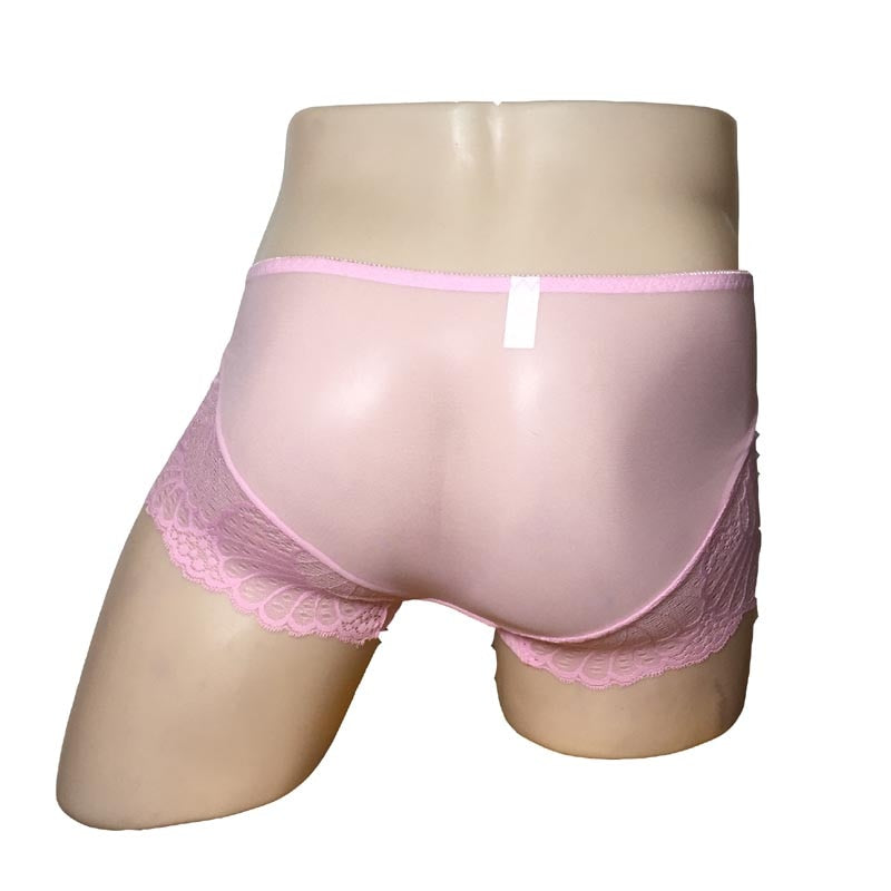 Sissy Pink Bulge Pouch Lace Panties - Sissy Lux