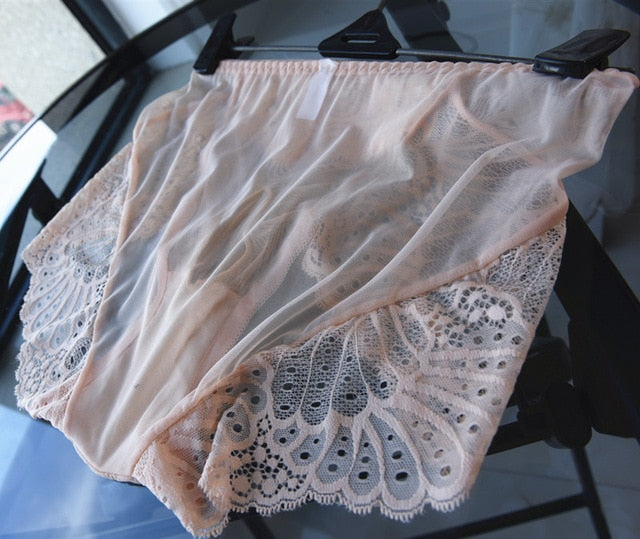 Sissy Pink Bulge Pouch Lace Panties - Sissy Lux