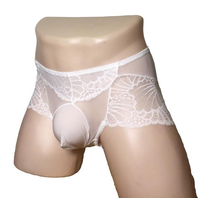 Sissy Pink Bulge Pouch Lace Panties - Sissy Lux