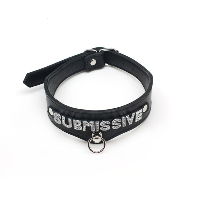 Leather Sissy Slave Collar - Sissy Lux