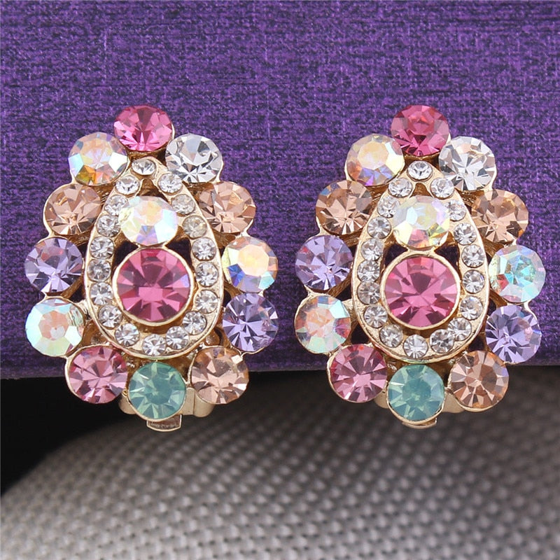 Crystal Flower Sissy Clip-On Earrings - Sissy Lux