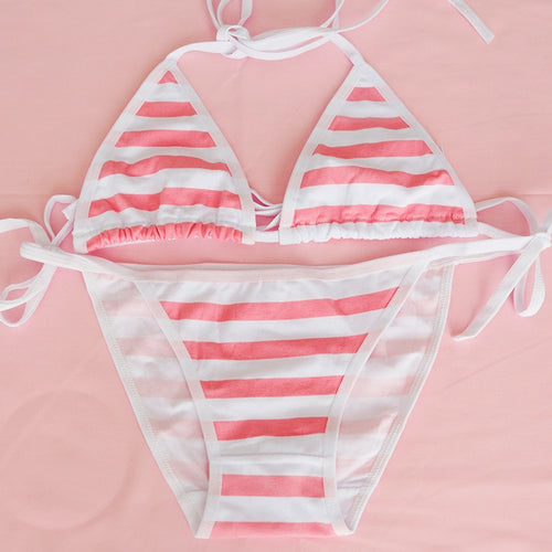 Cute Sissy Striped Bikini - Sissy Lux